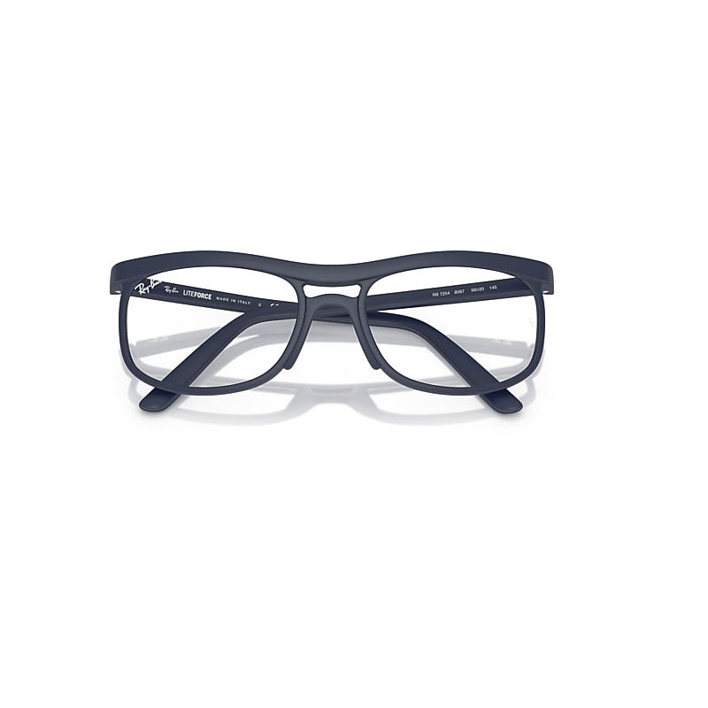 Ray-Ban Rb7254 Optics Liteforce Optical Sand Dark Blue Frame Clear Lenses Polarized 56-20