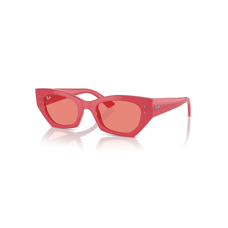Ray-Ban Sunglasses  Zena Bio-Based - Red Cherry Frame Pink Lenses 52-22, RB4430