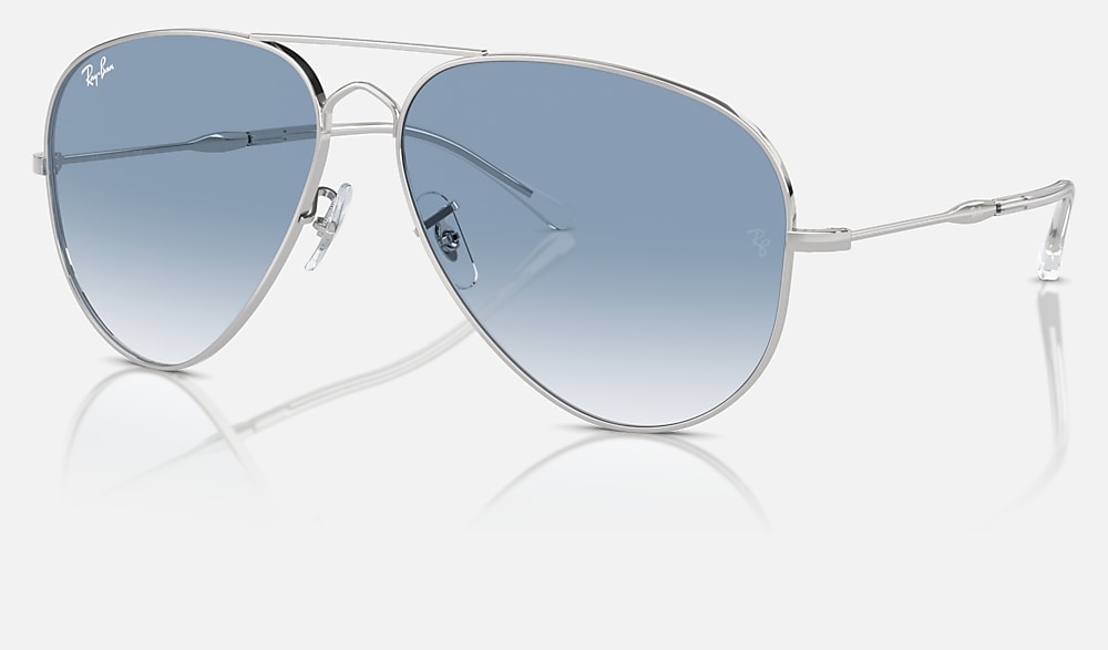 OLD AVIATOR サングラス シルバー と クリア＆ブルー (58-14) - RB3825