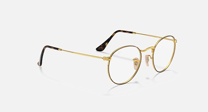 ROUND METAL OPTICS Eyeglasses with Havana On Gold and Clear (53-21