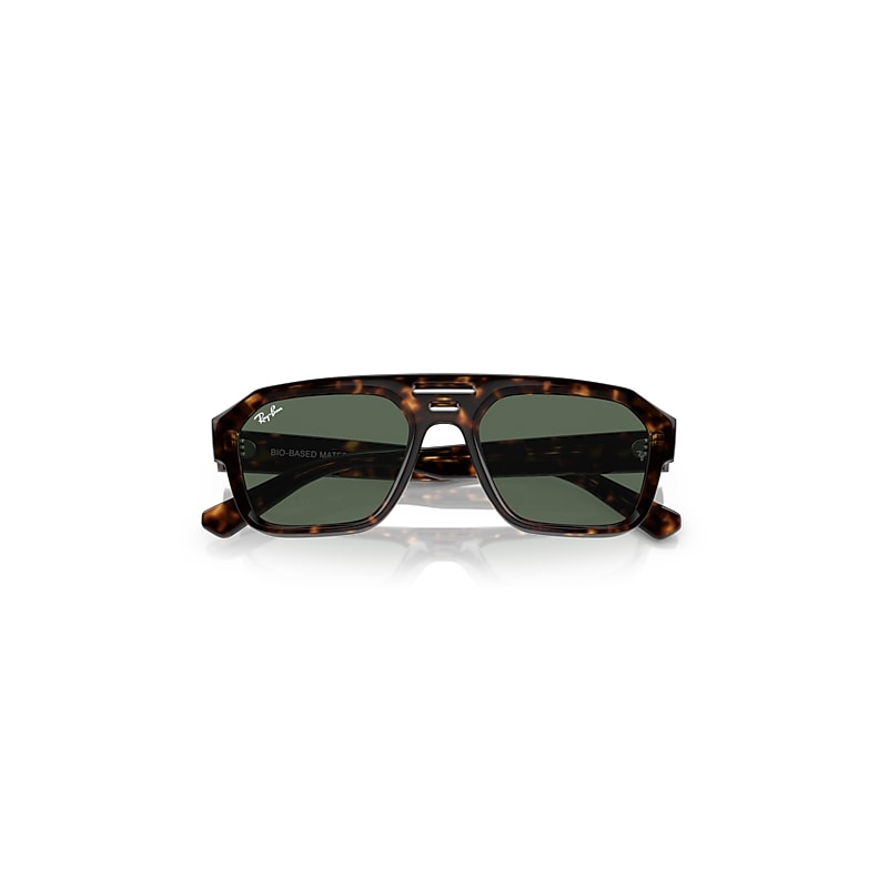 Ray-Ban Corrigan Bio-based Sunglasses Havana Frame Green Lenses 54-20