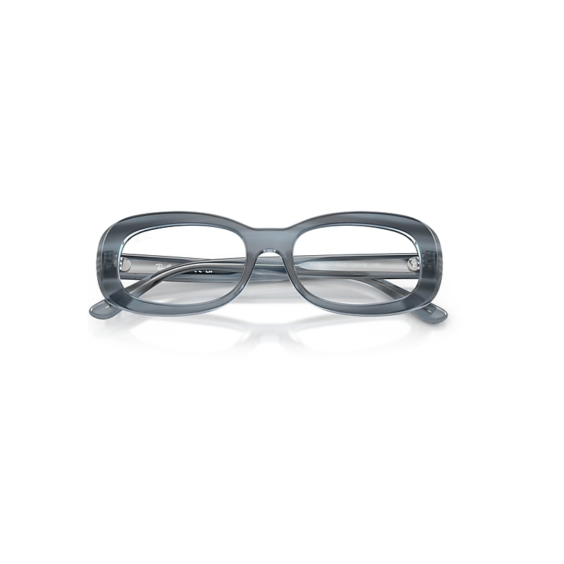 Ray-Ban Rb2221v Optics Optical Striped Blue Frame Clear Lenses Polarized 51-18