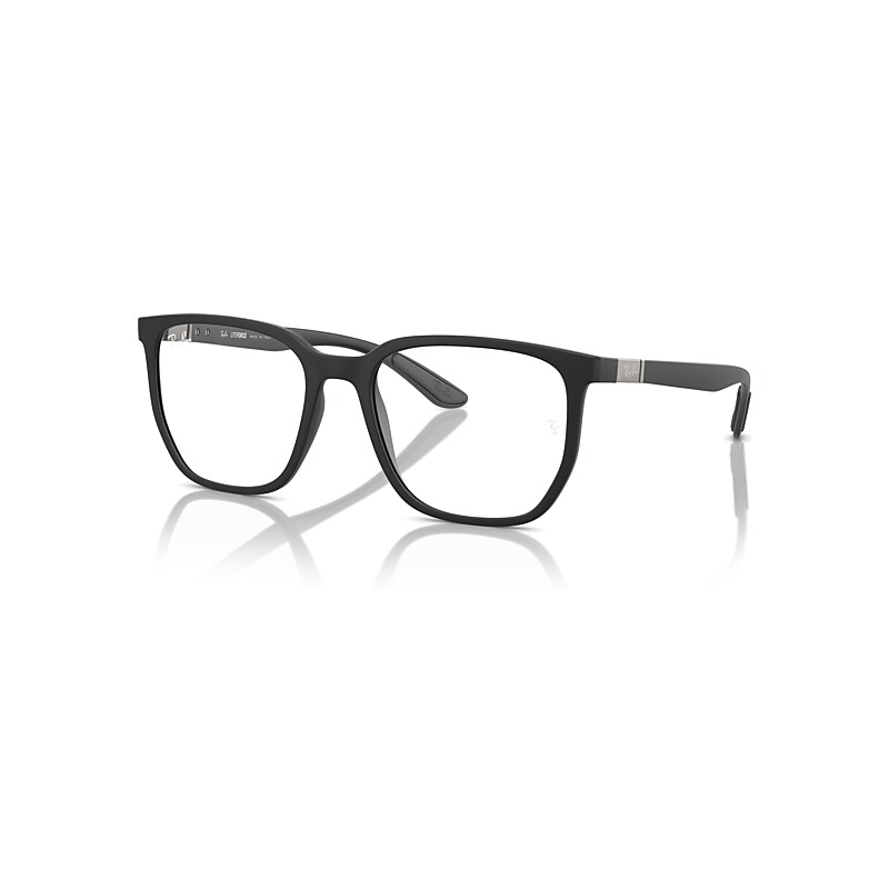 Ray-Ban Eyeglasses Unisex Rb7235 Optics - Sand Black Frame Clear Lenses Polarized 55-19