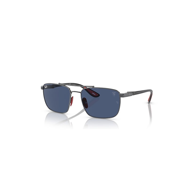 Ray-Ban Rb3715m Scuderia Ferrari Collection Sunglasses Grey Frame Blue Lenses 58-18