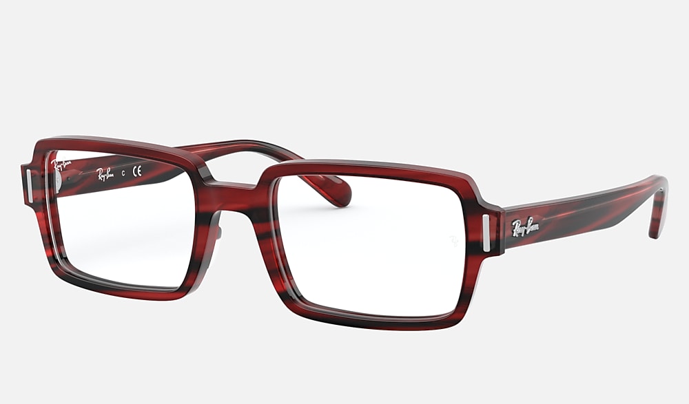 BENJI OPTICS Eyeglasses with Striped Red and Clear (50-20
