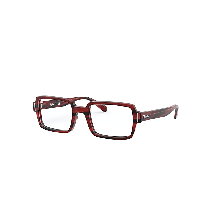 Ray-Ban Eyeglasses Women's Benji Optics - Striped Red Frame Clear Lenses 52-20, RB5473