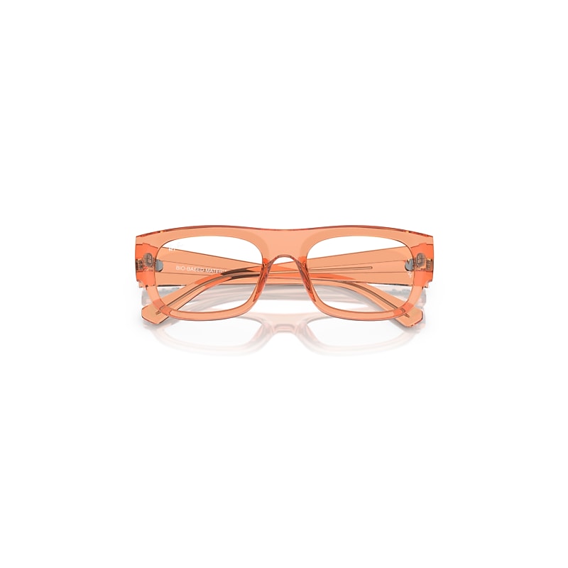 Ray-Ban Kristin Optics Bio-based Eyeglasses Transparent Orange Frame Clear Lenses Polarized 52-20