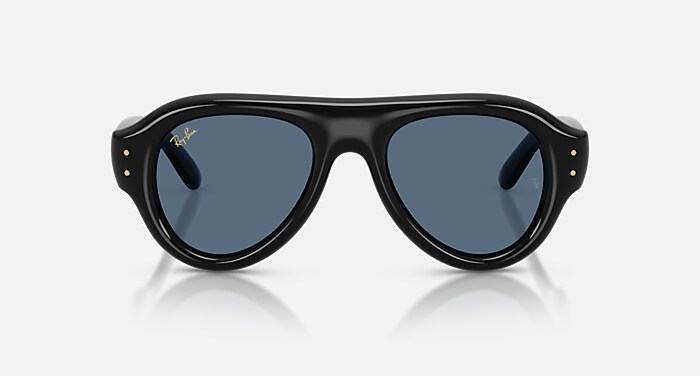 AVIATOR PUFFER Sunglasses in Black and Dark Blue (50-21) - RB4925