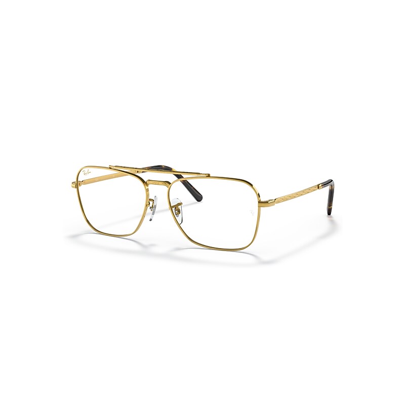 Ray-Ban Eyeglasses  New Caravan Optics - Gold Frame Clear Lenses Polarized 58-15, RB3636V