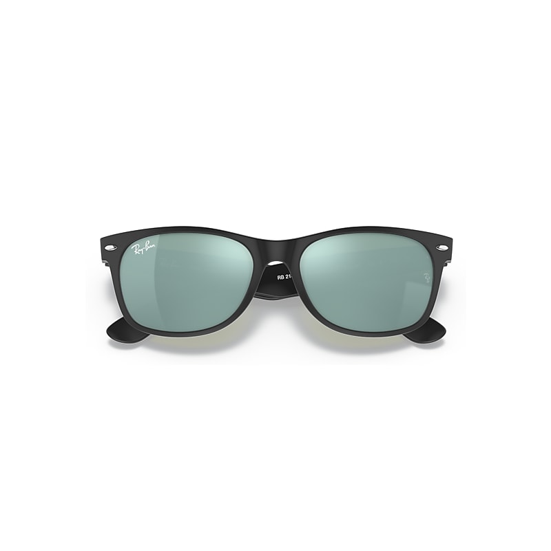 NEW WAYFARER FLASH Sunglasses in Rubber Black and Silver Flash