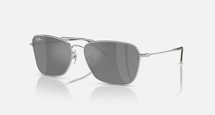 Ray-Ban CARAVAN REVERS 0RBR0102S 保証書付 CARAVAN REVERSE Sunglasses in Silver and Silver - RBR0102S | Ray