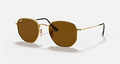 HEXAGONAL FLAT LENSES Sunglasses in Arista Gold and G-15  display picture 3