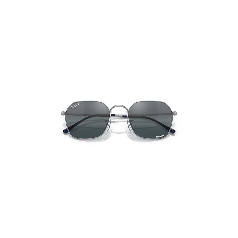 Ray-Ban Jim Polarized+ Lenses Sunglasses Silver Frame Blue Lenses Polarized 53-20