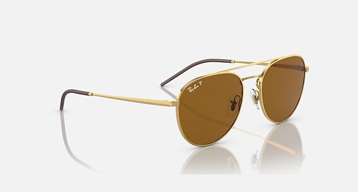 Ray-Ban レイバン サングラス RB3589 RB3589 Polarized Sunglasses in Arista Gold and Dark Brown