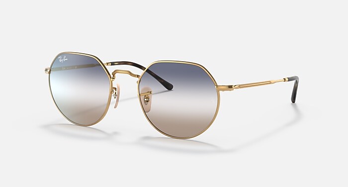 JACK Sunglasses in Arista Gold and Clear/Blue - RB3565 | Ray-Ban® US