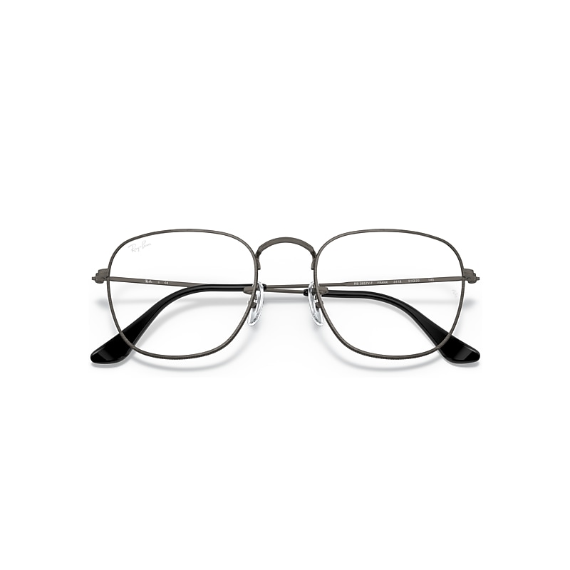 Ray-Ban Frank Optics Eyeglasses Antique Gunmetal Frame Clear Lenses 55-20