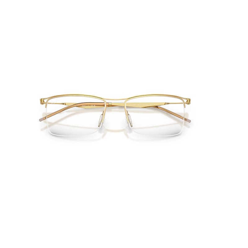 Ray-Ban Rb7554 Optics Optical Gold Frame Transparent Lenses Polarized 53-18