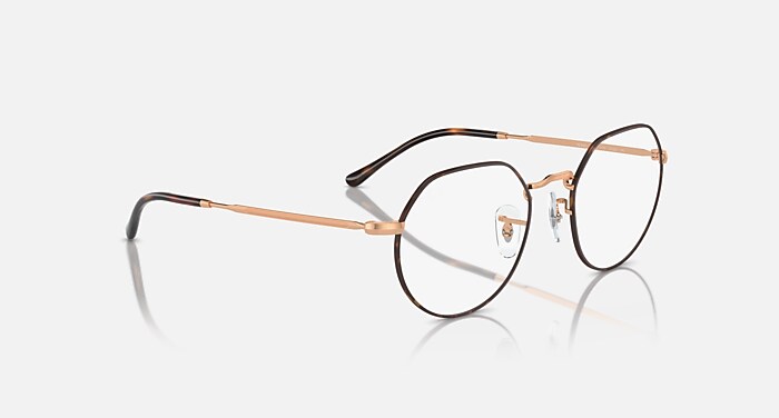 JACK OPTICS Eyeglasses with Havana On Rose Gold Frame - RB6465