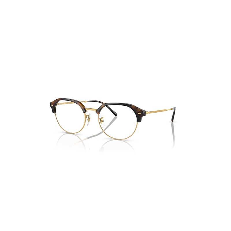 Ray-Ban Eyeglasses  Rb7229 Optics - Gold Frame Clear Lenses Polarized 53-20, RX7229
