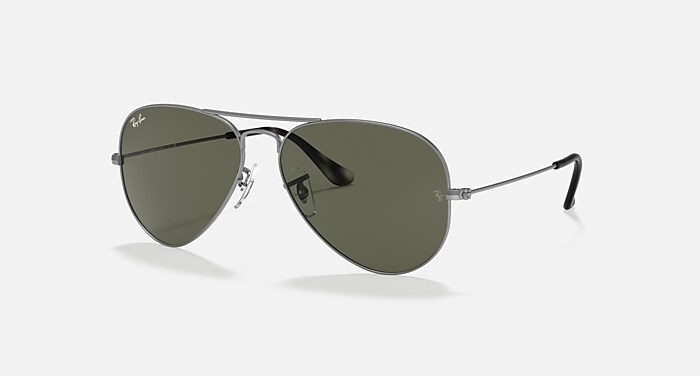 美品 Ray-Ban RB3025 アビエーター サングラス AVIATOR CLASSIC サングラス グレー と G-15 グリーン (62-14
