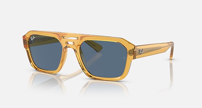 CORRIGAN BIO-BASED Sunglasses in Transparent Yellow and Dark Blue