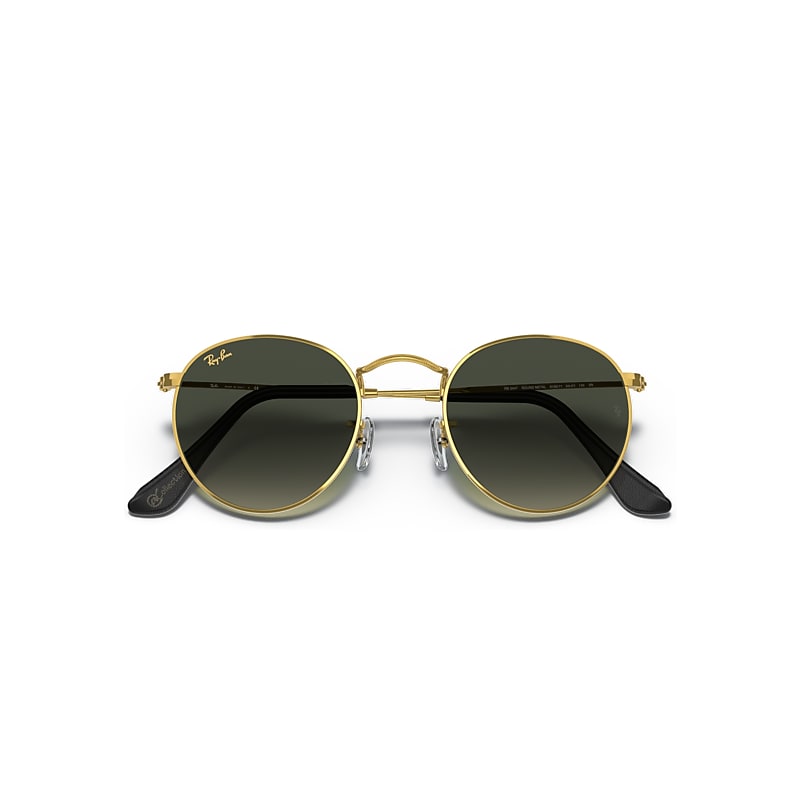 Ray-Ban Round Metal @collection Sunglasses Gold Frame Grey Lenses 50-21
