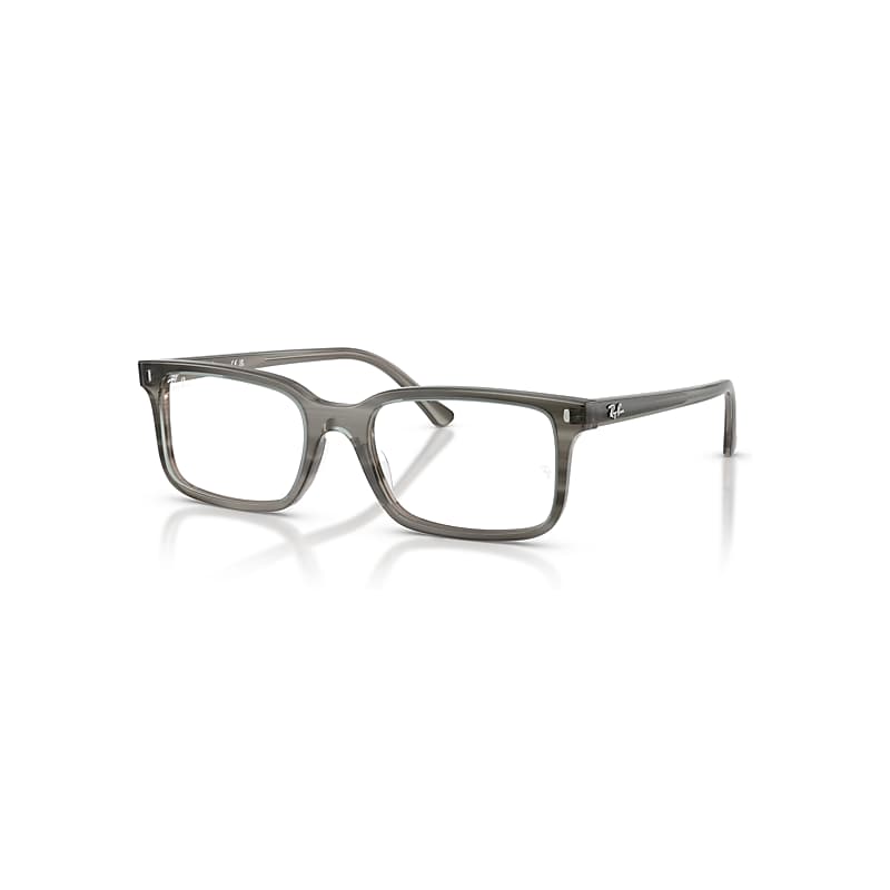 Ray-Ban Eyeglasses Unisex Rb5445 - Striped Grey Frame Clear Lenses Polarized 52-19