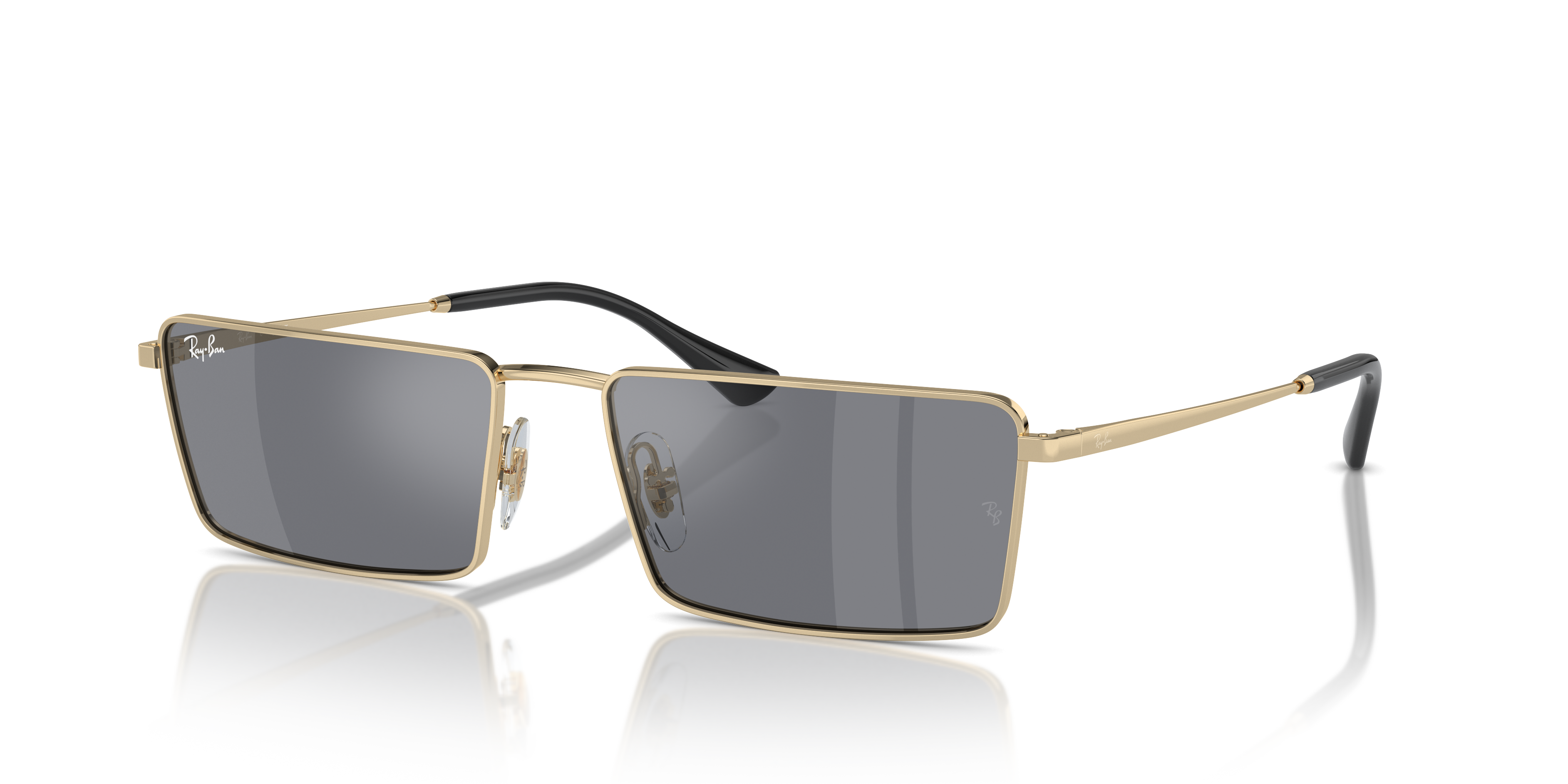 EMY BIO-BASED Sunglasses in Gold and Dark Grey Flash Silver