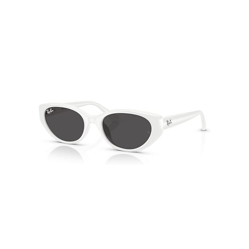 Ray-Ban Women's White Oval Polished Dark Grey Rb4457d Bio Based - Image 7