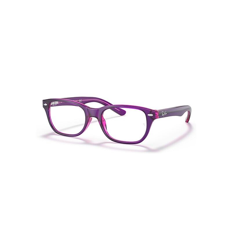 Ray-Ban Eyeglasses Kids  Optics Kids - Violet On Fuxia Fluo Frame Clear Lenses Polarized 46-16, RB1555