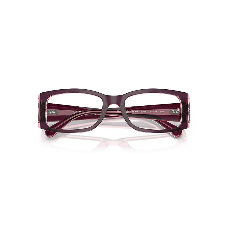Ray-Ban Miriam Optics Eyeglasses Violet On Transparent Pink Frame Clear Lenses Polarized 54-19