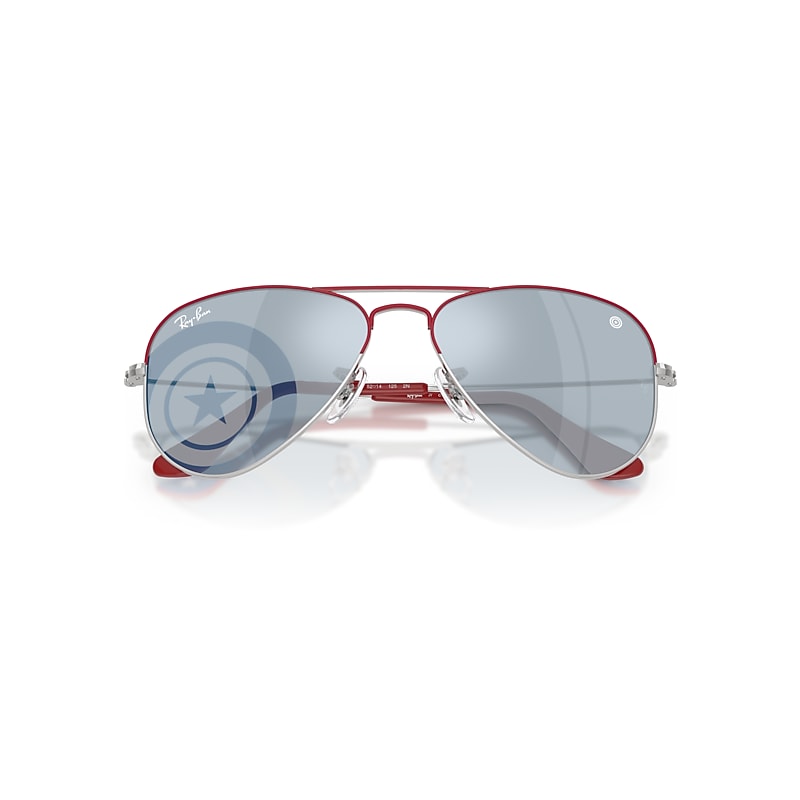 Ray-Ban Ray-Ban Marvel© - Captain America Mini Aviator Sunglasses Silver Frame Blue Lenses 52-14