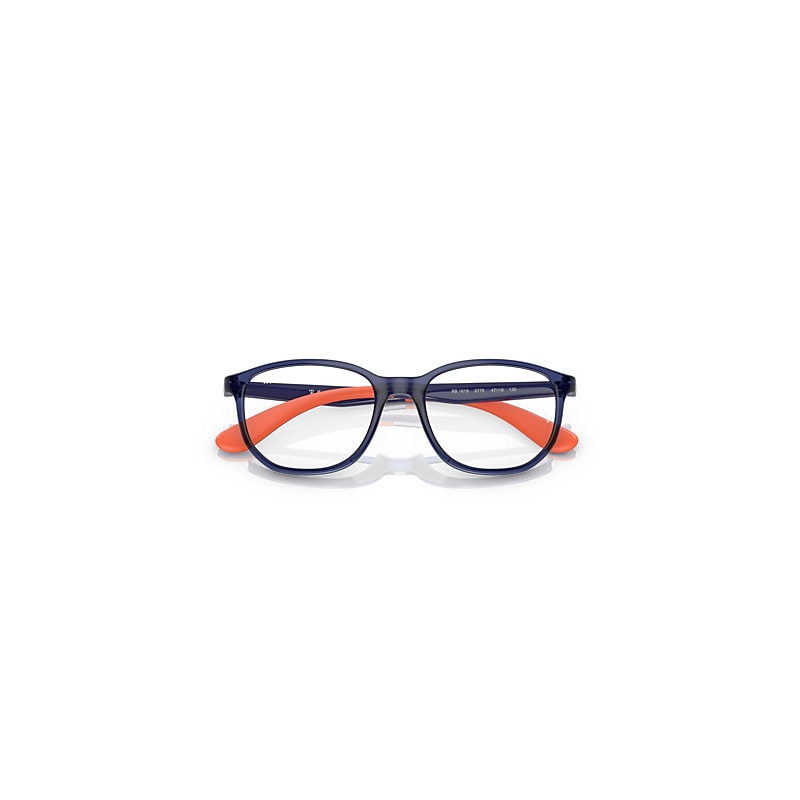 Ray-Ban Rb1619 Optics Kids Eyeglasses Blue On Orange Frame Clear Lenses Polarized 49-16