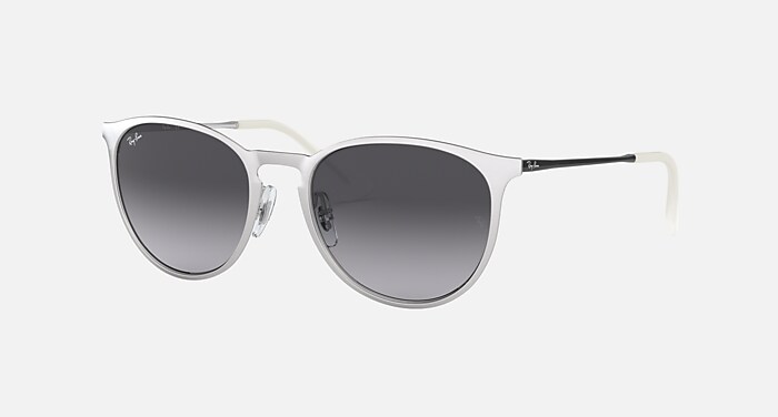 ERIKA METAL Sunglasses in Silver and Grey Gradient Dark Grey
