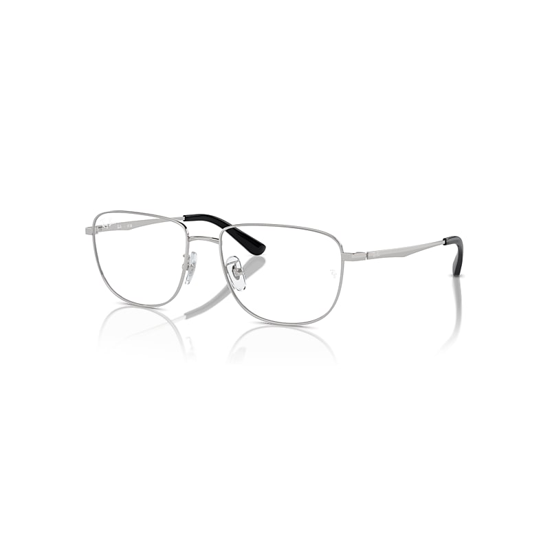 Ray-Ban Eyeglasses Unisex Rb6523d Optics - Silver Frame Clear Lenses Polarized 56-17