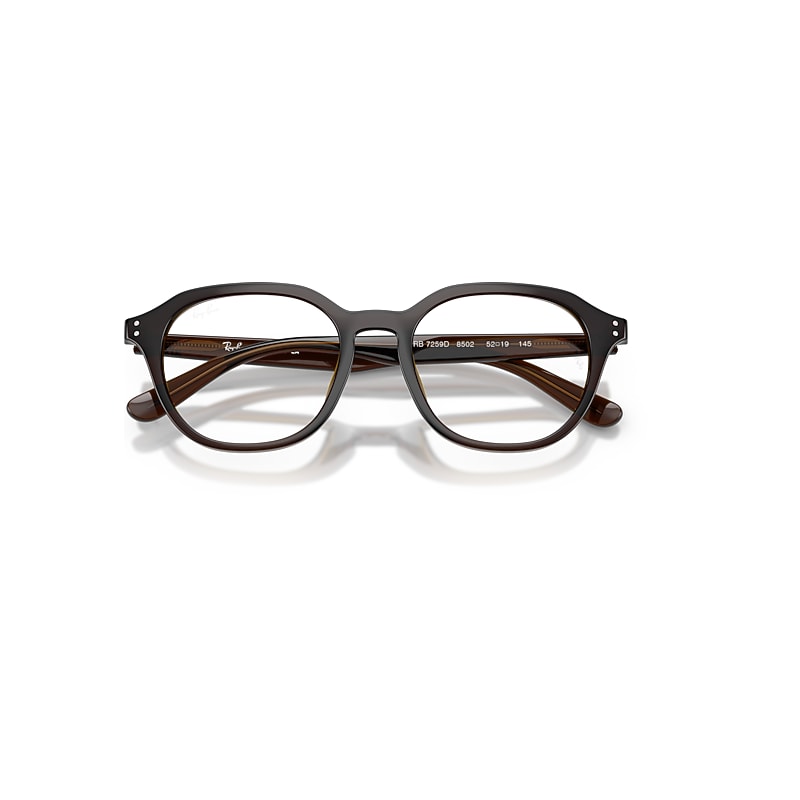 Ray-Ban Rb7259d Optics Optical Transparent Brown Frame Clear Lenses Polarized 52-19