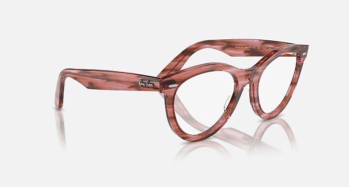 WAYFARER WAY OPTICS Eyeglasses with Striped Transparent Pink and