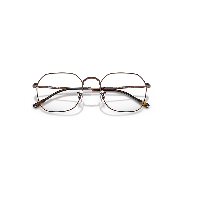 Ray-Ban Jim Optics Optical Brown Frame Clear Lenses Polarized 51-20