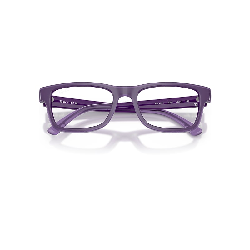 Ray-Ban Rb1951 Optics Kids Everflex Optical Violet Frame Clear Lenses Polarized 46-17