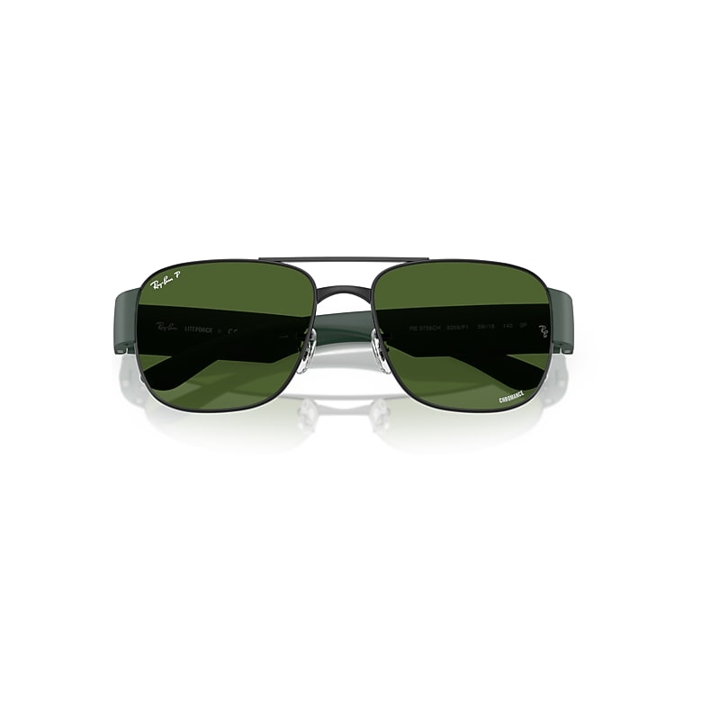 Ray-Ban Rb3756 Polarized+ Lenses Sunglasses Sand Black Frame Green Lenses Polarized 59-18