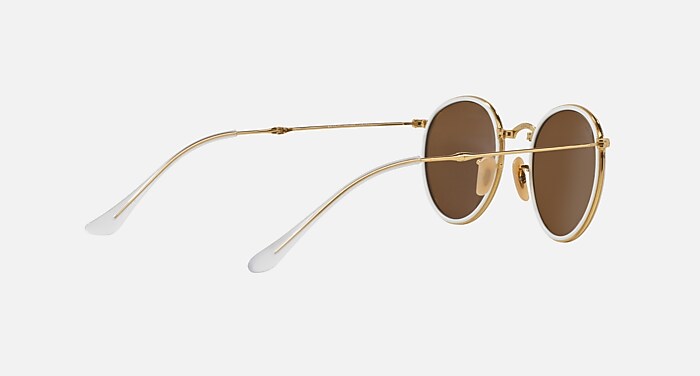 ROUND FOLDING Sunglasses in Gold and Yellow Flash (51-22) - RB3517