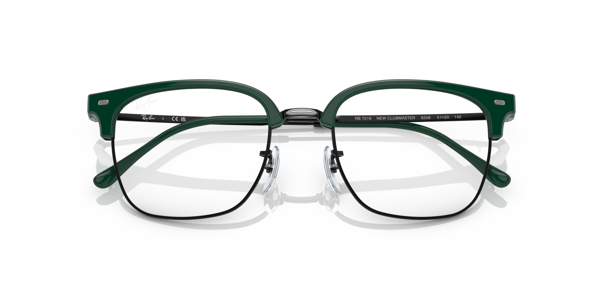 Ray-Ban New Clubmaster Optics Eyeglasses Black Frame Clear Lenses Polarized 51-20 155$