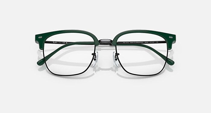 NEW CLUBMASTER OPTICS Eyeglasses with Green On Black and Clear (51