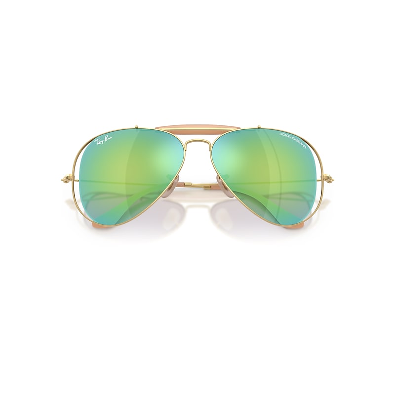 Ray-Ban The Outdoorsman By Dolce&gabbana Sunglasses Arista Gold Frame Blue Lenses 53-14