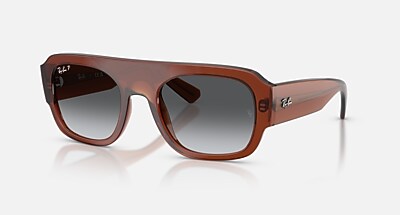 RB2218 Polarized Sunglasses in Transparent Brown and Grey Gradient