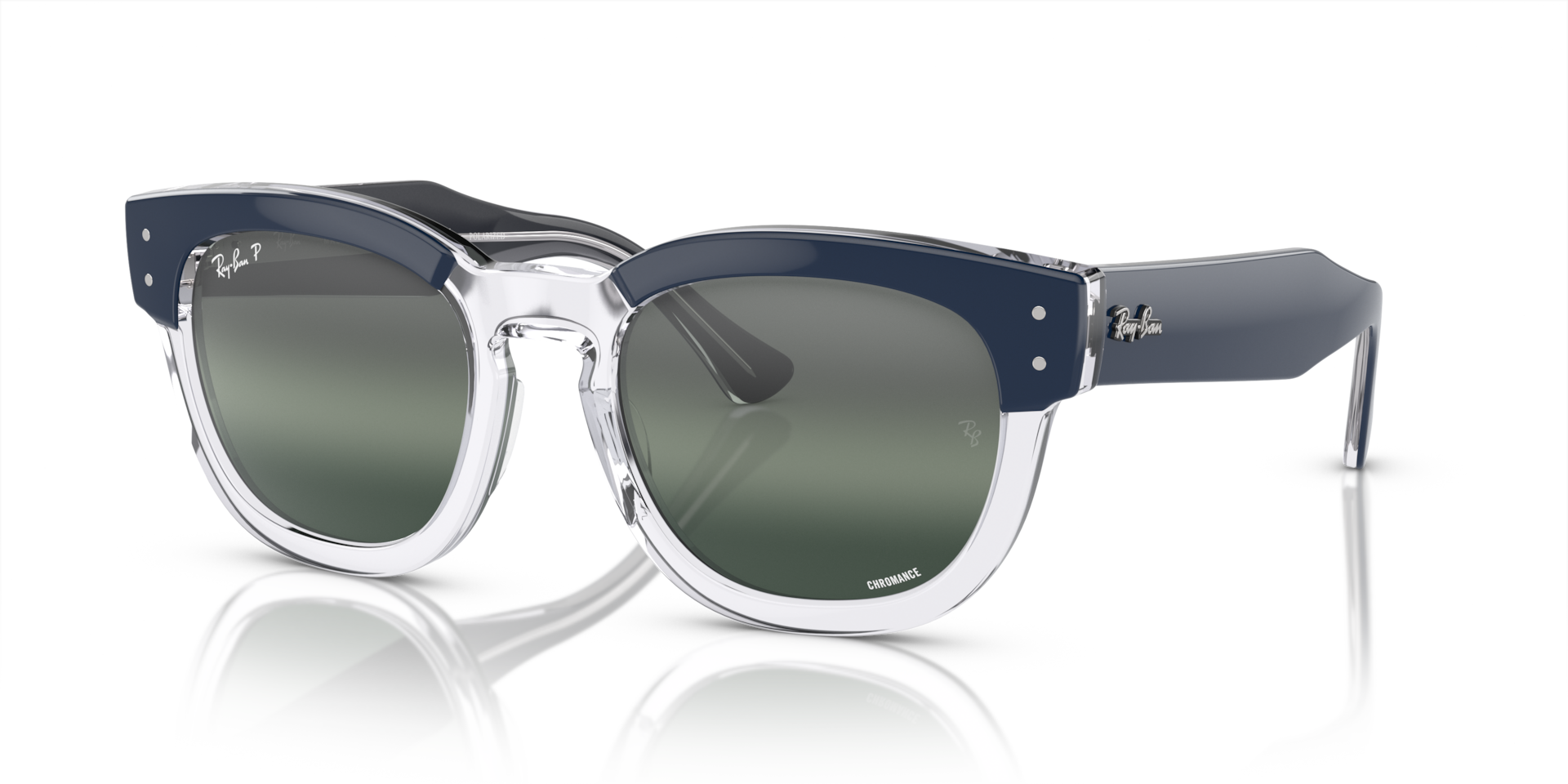 Ray-Ban Mega Hawkeye Chromance Lunettes De Soleil - Monture Bleu Sur Transparent Verres Incolore 53-21 polariss 127 €