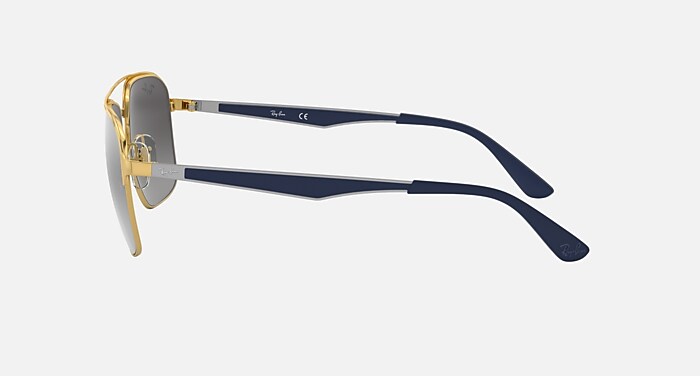 RB3570 Sunglasses in Gold and Grey Mirror Silver Gradient - RB3570