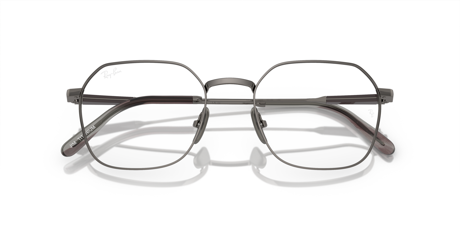 Ray-Ban Jim Titanium Optics Eyeglasses Gunmetal Frame Clear Lenses Polarized 53-20 479$