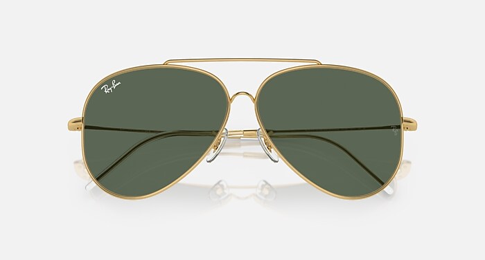 AVIATOR REVERSE Sunglasses in Arista Gold and G-15 Green (59-11