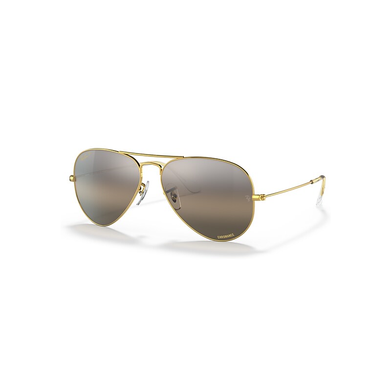 Ray-Ban Sunglasses Aviator Polarized+ Lenses - Gold Frame Grey Lenses Polarized 58-14, RB3025 - Image 1